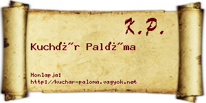 Kuchár Palóma névjegykártya